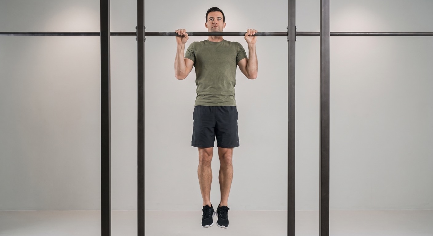 Atlet melakukan chin-up dengan pegangan underhand