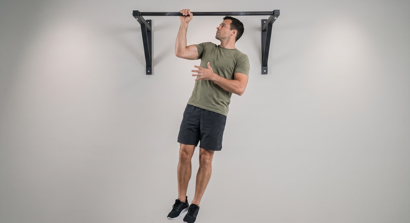 Atlet melakukan pull-up satu lengan