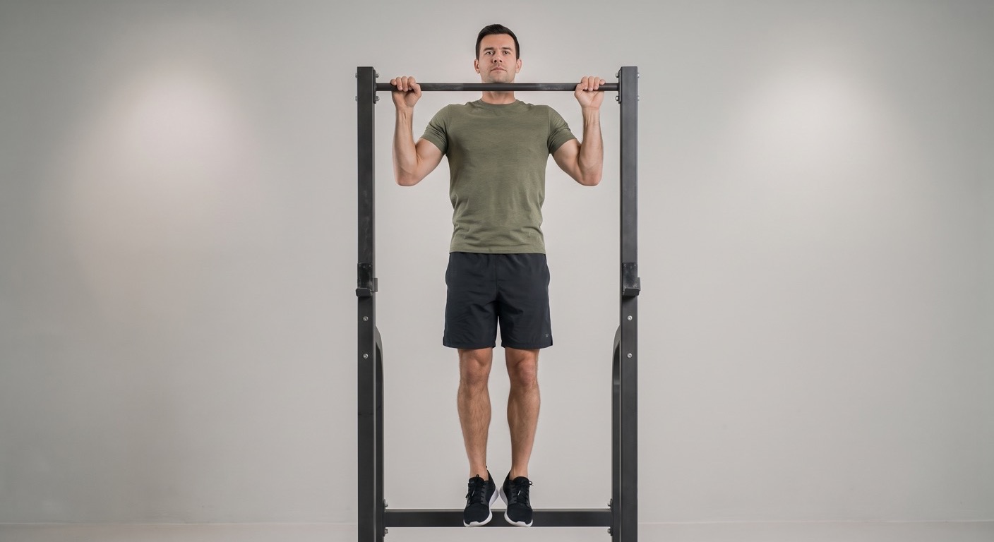 Atlet melakukan pull-up wide-grip